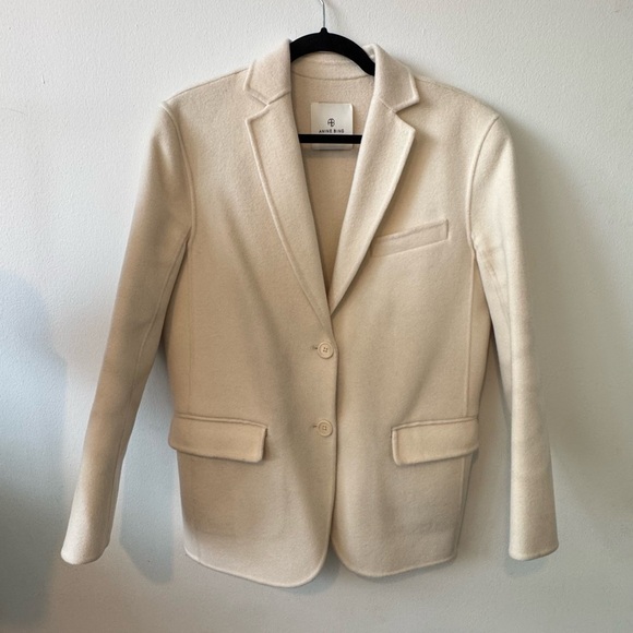 Anine Bing Jackets & Blazers - ANINE BING Ivory Wool/Cashmere Blazer XXS